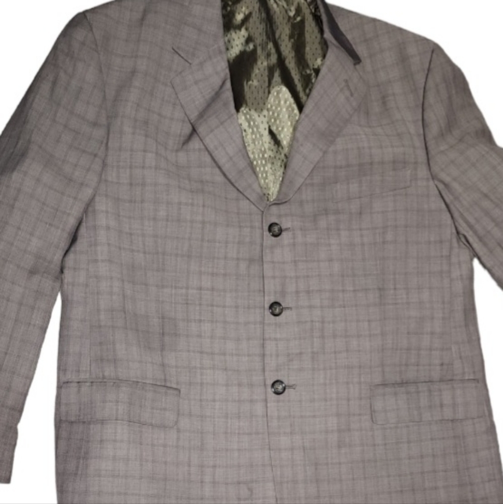 Men's Blazer Sports Coat Jacket Size 44R Mazzoni Brown Plaid Business Party